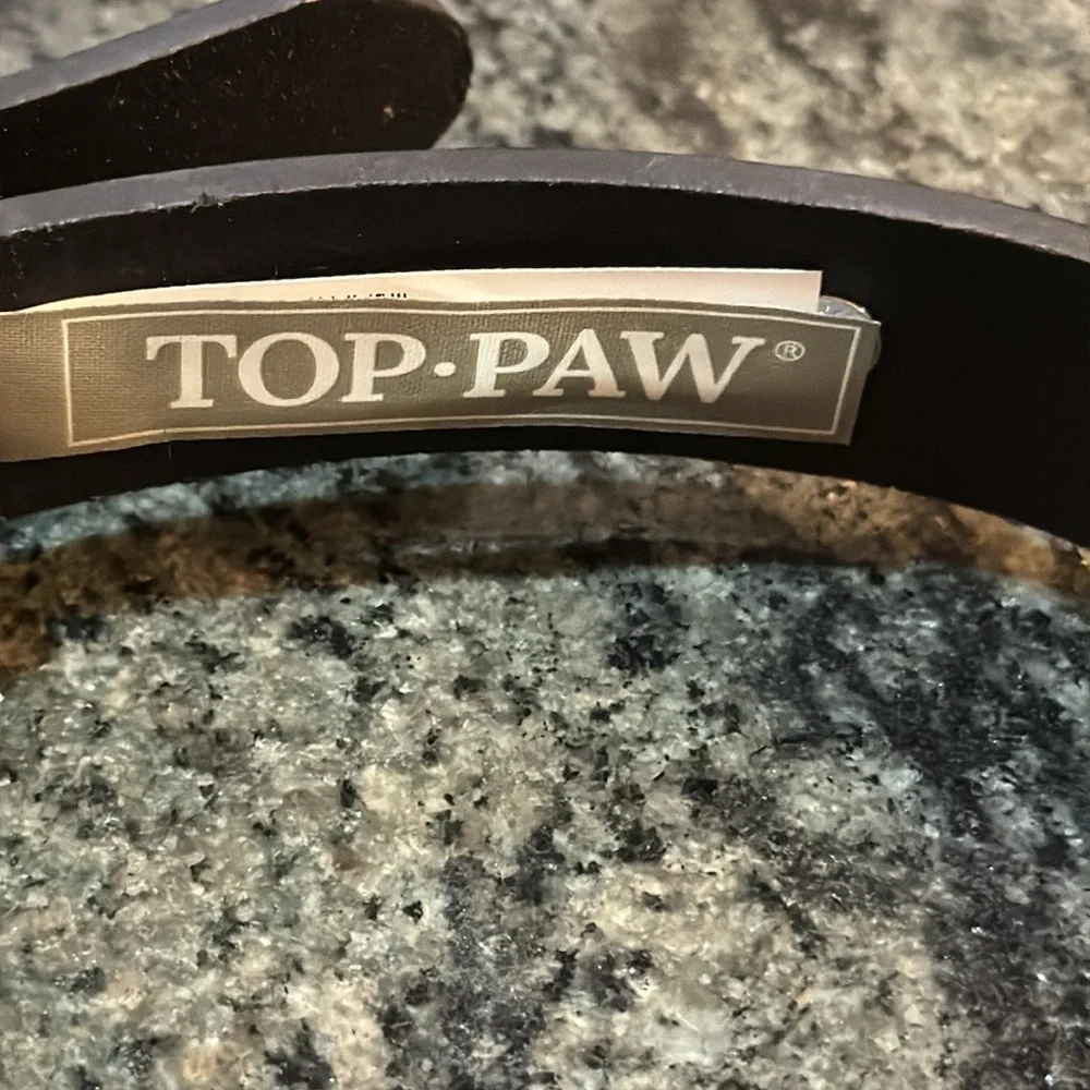 Top Paw Black Studded Leather Collar